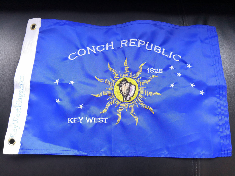 12" x 18" Embroidered Key West Conch Republic Double-Sided Heavy Duty 300D Nylon Flag