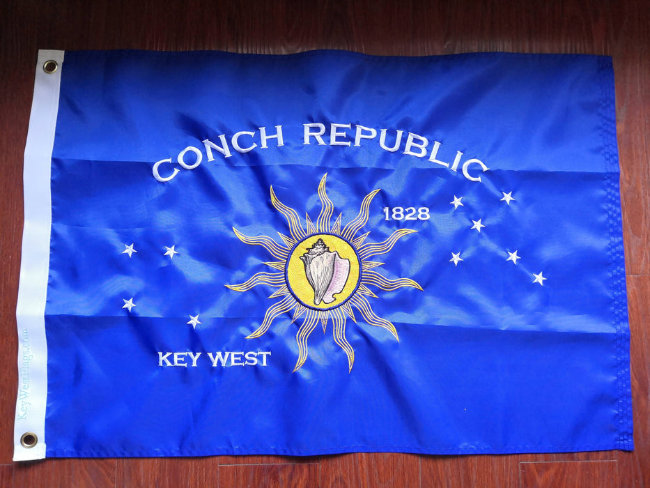 3 ft. x 5 ft. Embroidered Key West Conch Republic Single-Sided Heavy Duty 300D Nylon Flag