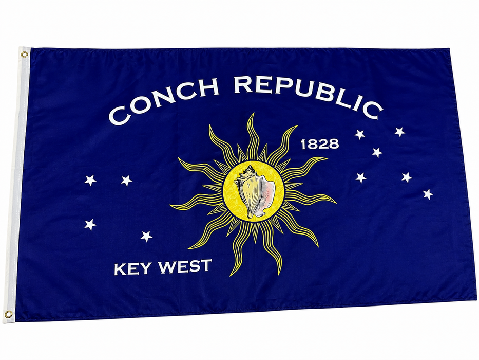 Conch Republic 3x5 Silk Screen Printed Independence Flag from Key West, Florida