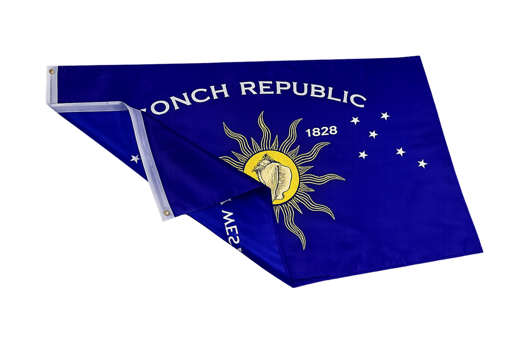 Conch Republic 3x5 Silk Screen Printed Independence Flag from Key West, Florida