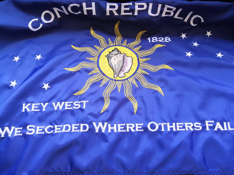 Ceremonial / Parade Massive 4 ft. x 6 ft. Embroidered Key West Conch Republic Double-Sided Heavy Duty 300D Nylon Flag